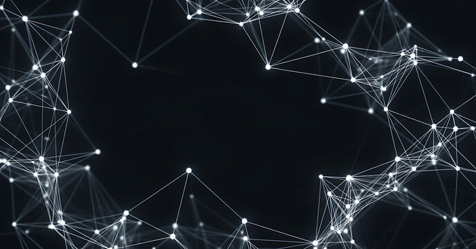 Minimal Digital Flow With Glowing Neon Points - Powered by Adobe