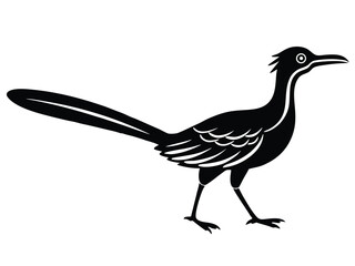 roadrunner vector icon in bold style on black color and white background.