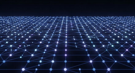 Minimal Futuristic Grid With Glowing Nodes