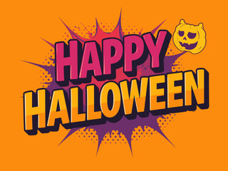 Happy Halloween Vector Illustration – Spooky Graveyard Scene with Pumpkins