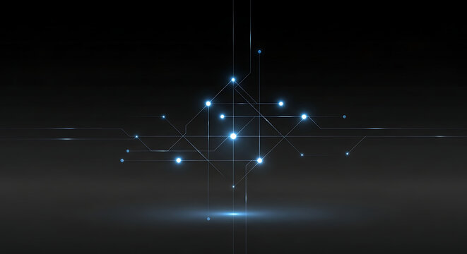 Minimal Futuristic Points With Neon Connections