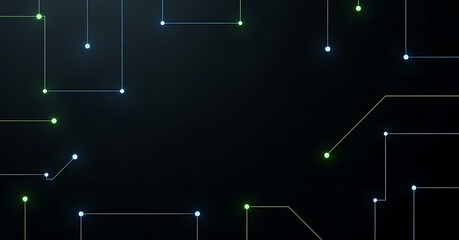 Minimal Futuristic Points With Neon Connections