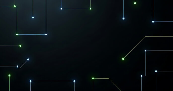 Minimal Futuristic Points With Neon Connections - Powered by Adobe