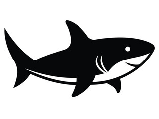 shark vector icon in bold style on black color and white background.
