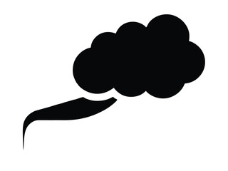 smoke vector icon in bold style on black color and white background.