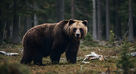 Fototapeta premium Brown bear in forest