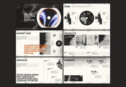 Minimalist New Business Pitch Deck Presentation Template Layout