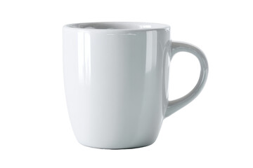 White coffee mug simple design clean aesthetic isolated on a white background