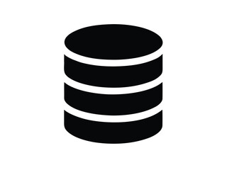 sql database vector icon in bold style on black color and white background.