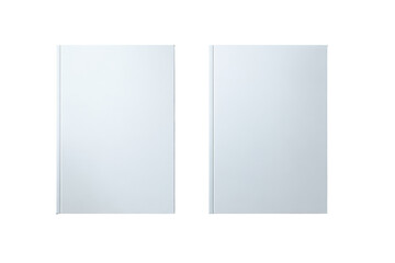 Two Blank White Book Covers Mockup Design Template, isolated on a white background