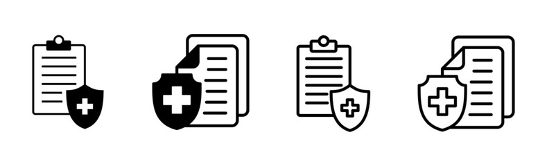 Obraz premium Medical insurance icon set. health insurance icon