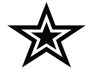 Obraz premium star favorite vector icon in bold style on black color and white background.