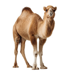 Young Camel Portrait Studio Shot Beige Fur Black Background Animal Wildlife isolated on a white background