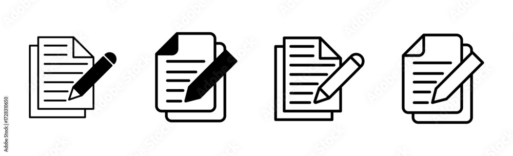 Poster note icon set. notepad icon vector. edit file. write icon