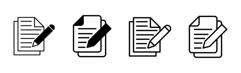 Note icon set. notepad icon vector. edit file. write icon