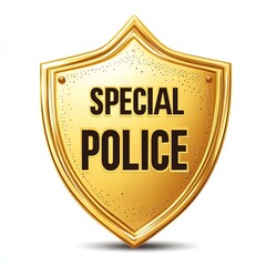 Fototapeta premium Gold shield insignia with 