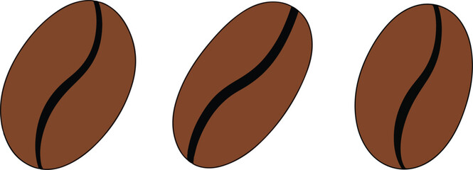 HandDrawn Coffee Bean Doodle Set Single Element Illustration