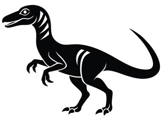 velociraptor  (1) vector icon in bold style on black color and white background.