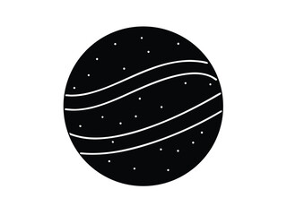 venus planet vector icon in bold style on black color and white background.