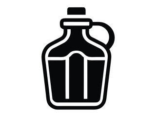 water canteen vector icon in bold style on black color and white background.