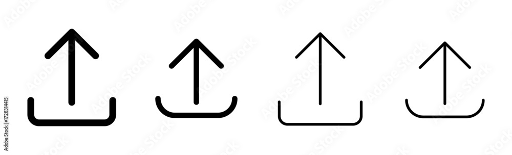 Poster upload icon set. load data symbol