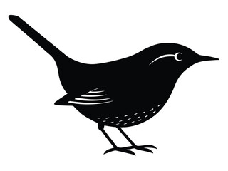 wren vector icon in bold style on black color and white background.