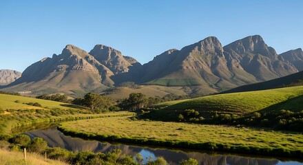 South African Mountain Valley Landscape.