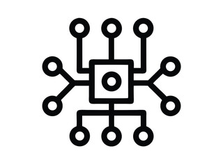 algorithm vector icon in bold style on black color and white background.