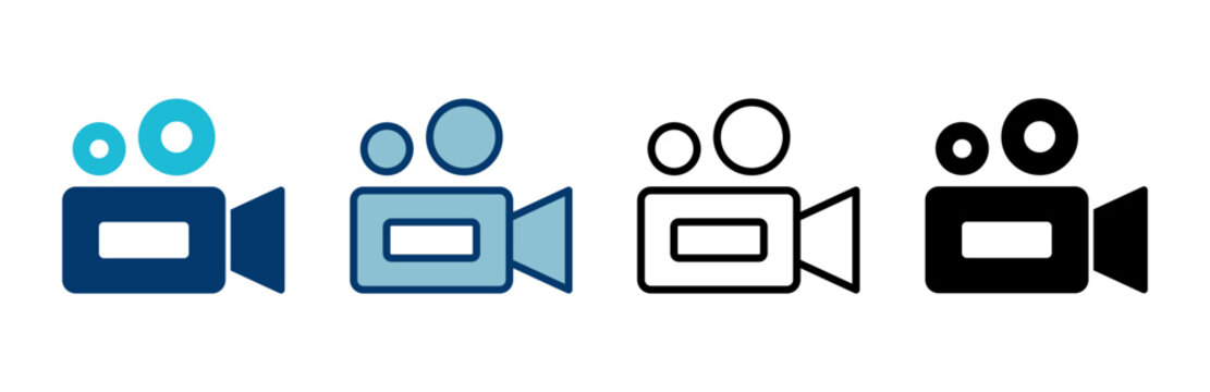 Video camera icon vector isolated on white background. Video camera vector icon. Camera Icons. Movie Sign. Cinema