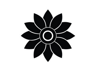 anemone vector icon in bold style on black color and white background.