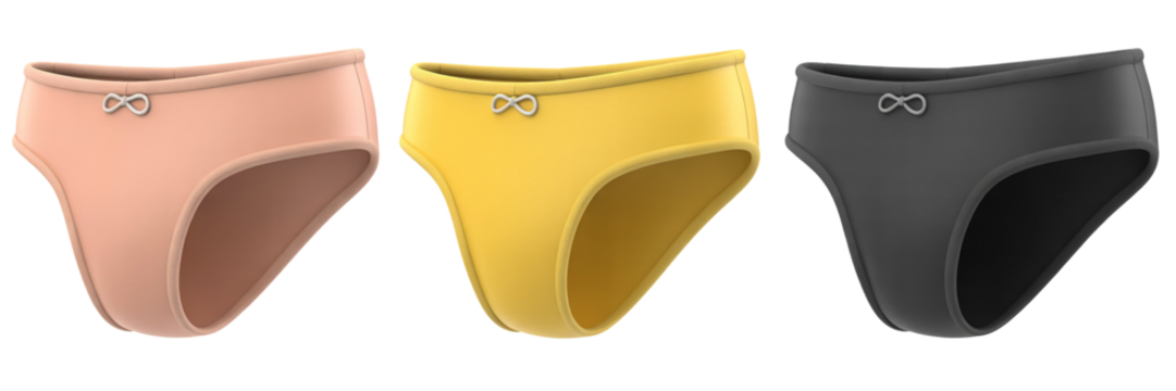 Collection of women's comfortable cotton bikini underwear briefs in three colors

