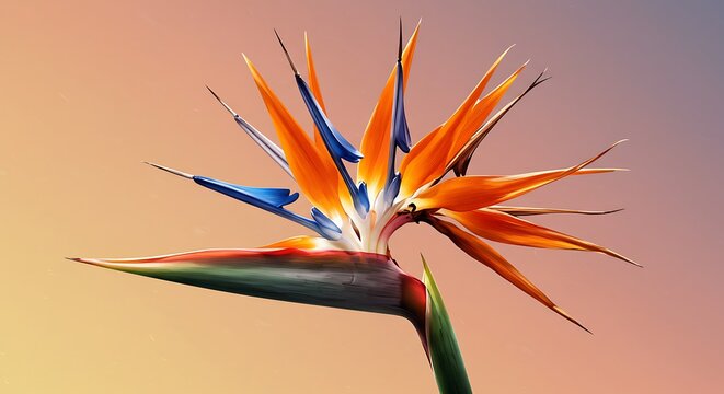 Bird of paradise flower closeup