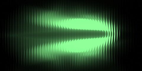 Abstract green light streaks on a dark background