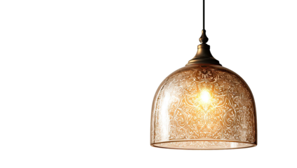 Ornate glass pendant lamp