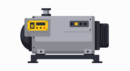 Robust Industrial Pump System: Flat Design Vector Illustration with Control Panel