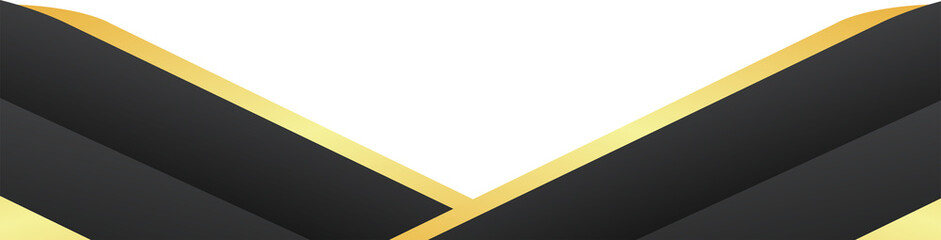 Black and Gold Abstract Header or Footer in Gradient Color
