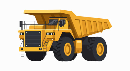 Industrial Giant: Yellow Mining Dump Truck Illustration © o_o