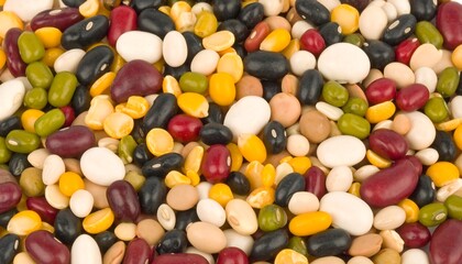 Colorful mix of various beans and legumes