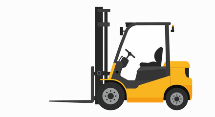 Vibrant Yellow Forklift Truck Isolated Vector Illustration
