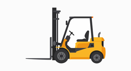 Modern Yellow Forklift Truck Isolated Vector Illustration for Industrial Material Handling