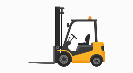 Vibrant Yellow Forklift Truck Icon - Modern Industrial Loader for Warehouse Logistics & Material Handling