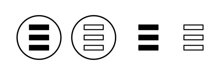 Menu icon logo design. web menu sign and symbol. hamburger menu symbol
