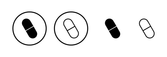 Pills icon logo design. capsule icon. Drug sign and symbol