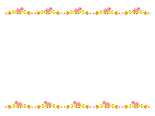 かわいい小鳥と花のフレーム