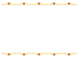 かわいい猫と星のフレーム