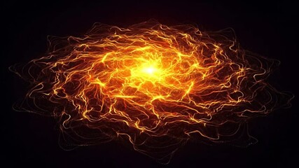 Abstract fiery vortex with bright center and glowing energy tendrils - Powered by Adobe