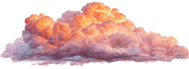 Massive, colorful cumulus cloud