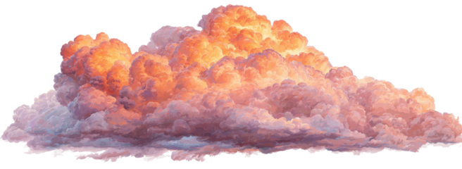 Massive, colorful cumulus cloud