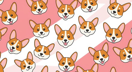 Obraz premium Cute dog faces pattern