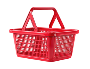 Red plastic shopping basket (2)